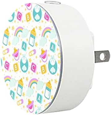 2 Pack Plug-in Nightlight LED Night Light Baby Baby Pattern com Dusk-to-Dawn para o quarto de crianças,