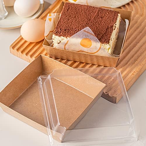 Mini Caixa de Bolo, 50 PCs 4,5 polegadas Clear Mini Cupcake Box Muffins Box Cookies Caixa de Dome