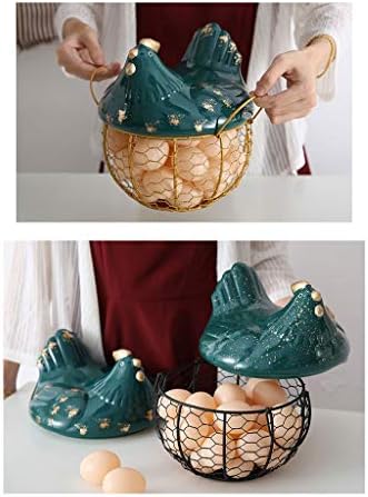 WSZJJ Cerâmica Ovo Ovo O ovo de armazenamento cesta de cesta de frutas Caixa de contêiner de porcelana