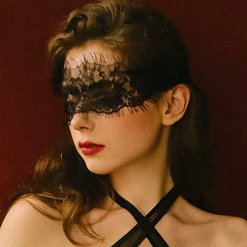 Toyandona Black Wristlet 3pcs feminino máscara de olho de renda e pulseira define o presente do dia dos namorados para o boate de misistão
