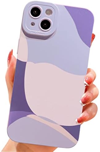 YKCZL Compatível com o iPhone 14 Case, fofo Painted Art Heart Padrão de câmera completa Lente protetora