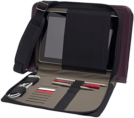Broonel Purple Leather Laptop Messenger Case - Compatível com o laptop conversível HP Envy X360 13