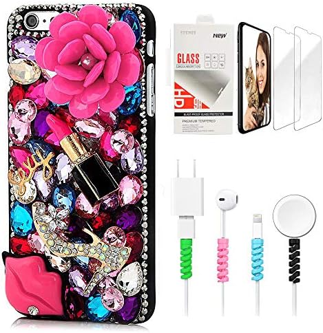 STENES Sparkle Case Compatível com iPhone XS Max - Stylish - 3D Bling Handmade Rose Rose High Sexy