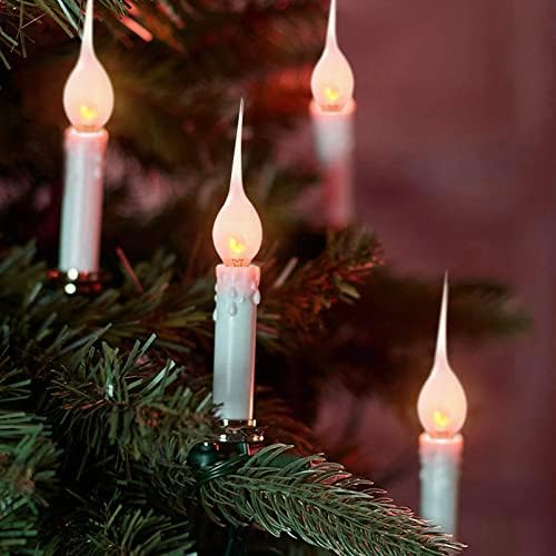 Lâmpadas de vela de chamas de chama de Natal de Doratale, lâmpadas de substituição de silicone em estilo country, lâmpadas de substituição para velas de janelas elétricas, lustre, base de candelabra E12, 1watt, 120 volts, 12 pacote