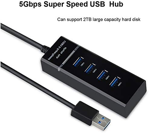 4 Port Hub USB Hub de alta velocidade USB 3.0: 5 Gbps Hub