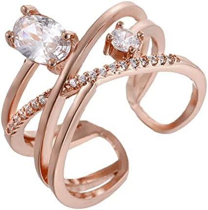 Se você tocar anel punk anel de prata retro multicamada anel de diamante anel de strass ring ring elegante anel