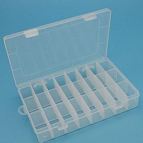 Akoak 1 pacote prático ajustável 24 pequena caixa de plástico transparente de treliça, organizador de exibição de jóias transparentes, divisor destacável -7,5 x5.1 x1.4 para contas, jóias, brincos, anéis