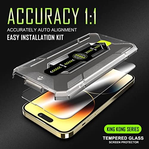 Protetor de tela de vidro temperado da uniqzone para iPhone 13 Pro Max/14 Plus com o kit de instalação fácil
