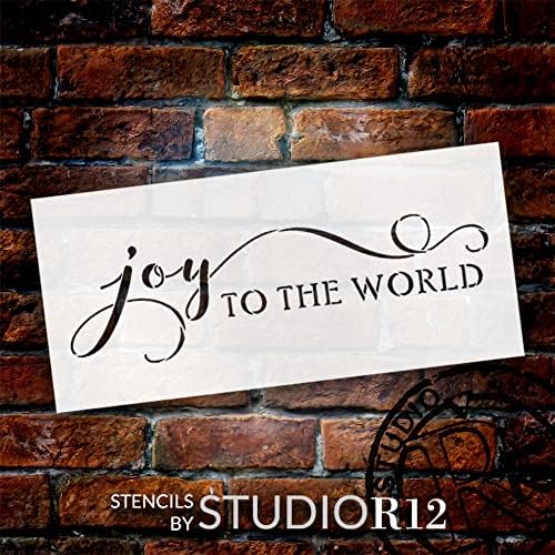 Joy to the World Script Stêncil por Studior12 | Craft DIY Christmas Home Decor | Pinte o sinal