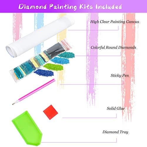 Kits de pintura de diamante DIY 5D para adultos pintando aquarela pintando Rottweiler cachorro redondo cristal