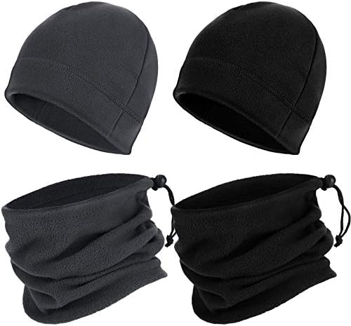4 peças Winter Feanie Hat mais quente para homens mulheres unissex lenço de lã Cap