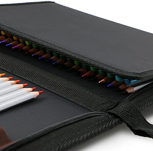BTSKY® portátil portátil com zíper para lápis colorido de capa de grande capacidade 72 bolsa de lápis