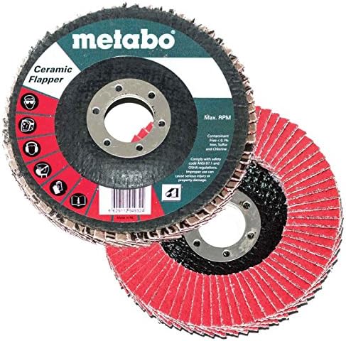Metabo 629494000 4,5 x 7/8 Abrasivas de abrasivas de abrasivas 60 GRIT, 10 pacote