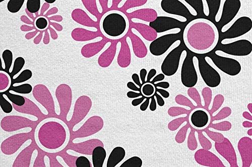 Toalha de tapete de ioga geométrica de Ambesonne, Padrão Floral Feminino Inspirado Flores Antias Florescedores,
