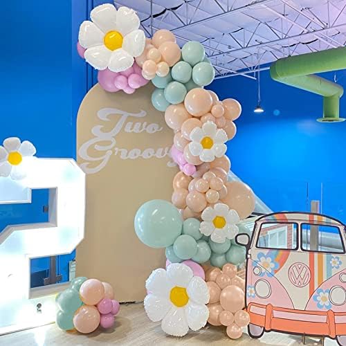 Daisy Balloon Garland Arch Kit Groovy Flower Theme for Birthday Baby Churche Wedding Party Decorações