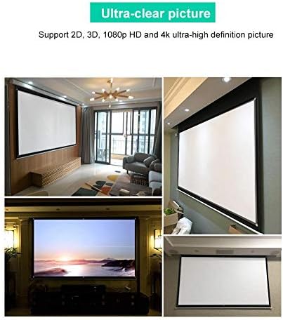Tela do projetor, 60-100 polegadas 16: 9 HD Screen 3D Cretãs de tela portátil de filme