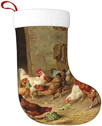 Psvod assado frango na fazenda de galinha de Natal Meias de decoração de meias de férias