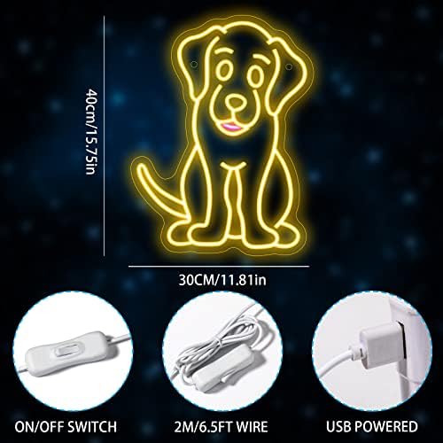 ENSHUI DOG NEON NEON PARA DE DECORAÇÃO DE WALL Decoração de cachorro Decoração de cachorro Festas de aniversário Luzes de neon para quarto led sinais de LED USB Favorias noturnas