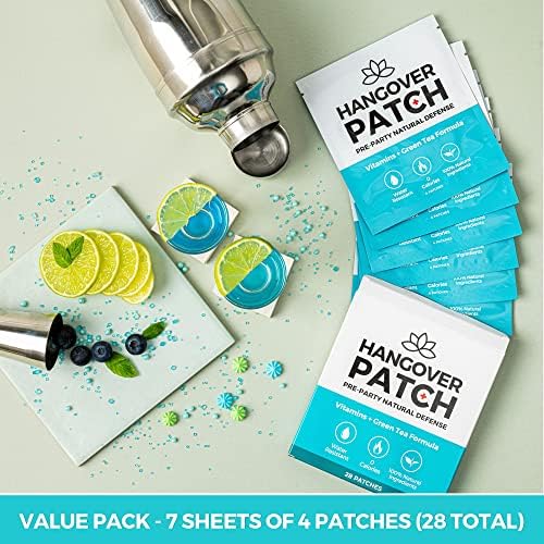 28 Pacote de patches de festa - After Party Natural Recovery Patch - Rebotamento para a pele, embalado e embrulhado individualmente, para uma noite incrível!