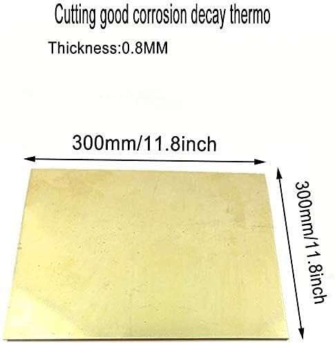 Folha de cobre Yiwango Folha H62 Placa de latão Indústria DIY Folha de experimentos Espessura de 0,8 mm, largura