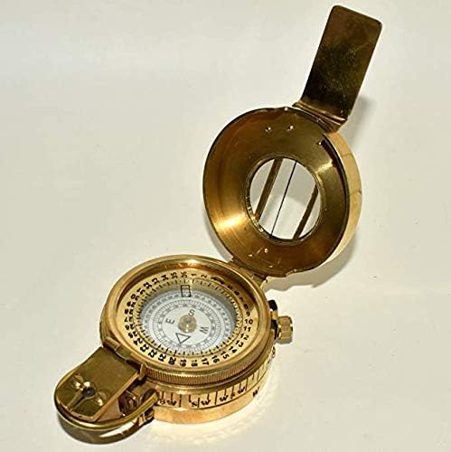 Militar British Prismatic Compass Solid Brass Polish 2.2
