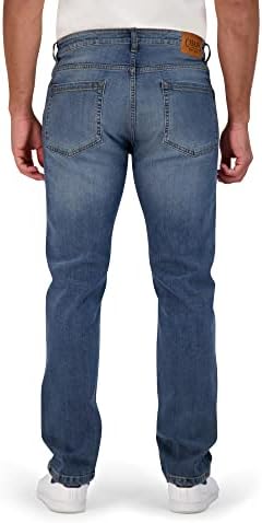 Caps Jeans masculinos - Jeans de perna reta regulares - jeans de conforto de alongamento para homens