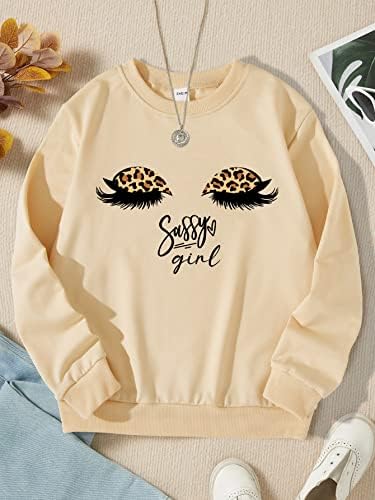 Hoodies de moda e moletons para meninas 1pc Cylashash & Letter Graphic Sweetshirt