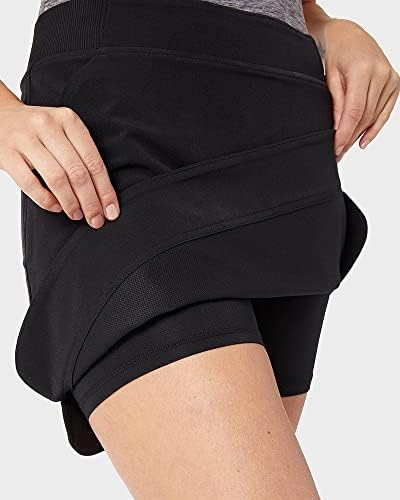 32 graus femininos femininos de skort de tecido | Slip-on | Cintura elástica | Escritório | Tênis | Golfe