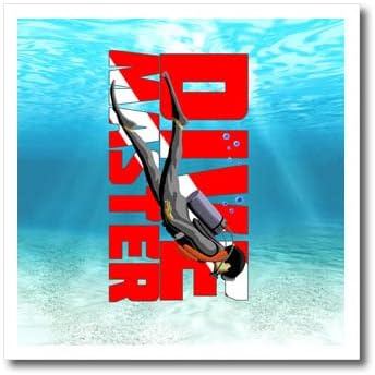 3drose water scuba mergulhador mergulhador com bandeira de mergulhador. - Ferro em transferências