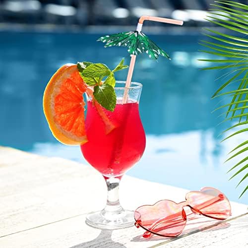 100 peças guarda -chuva canudos bebidas cocktail guarda -chuva de verão para festa de praia havaiana