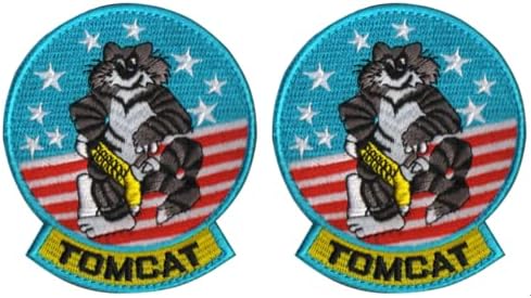 Genérico Tomcat Navy Fighter Squadron Borderyer Morale Tactical Moral com gancho e loop Backing 2 Pcs