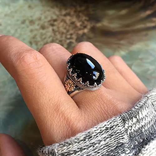 2023 Jóias elegantes de jóias de pedras pretas Anel de jóias do anel de jóias para mulheres anel de filha