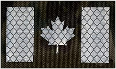Xinbaiqu Laser Cut Patch ir Iff Material refletivo 3,5*2 '' 8,5cm*5cm Folha de bordo Canadá Bandeira, gancho