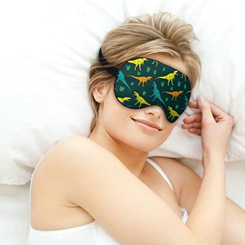 Tyrannosaurus Máscara do sono Durável Tamas de máscara de olho macias com cinta ajustável para homens mulheres