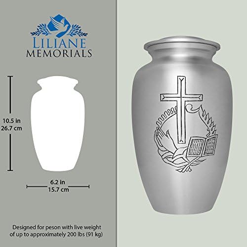 Urna funerária de prata - urna de cremação para cinzas humanas - fabricadas à mão em alumínio -