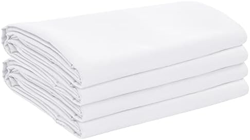 Oakias Twin Flat Sheets White - Pacote de 2 lençóis superiores para cama - tecido de microfibra escovados macios