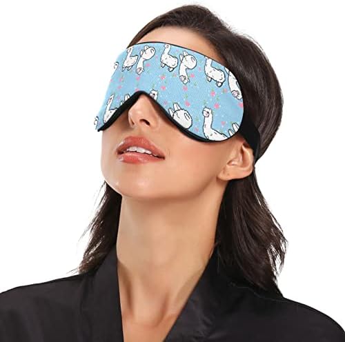 Máscara de olho do sono unissex Funny-alpaca-amor noturno máscara de dormir confortável