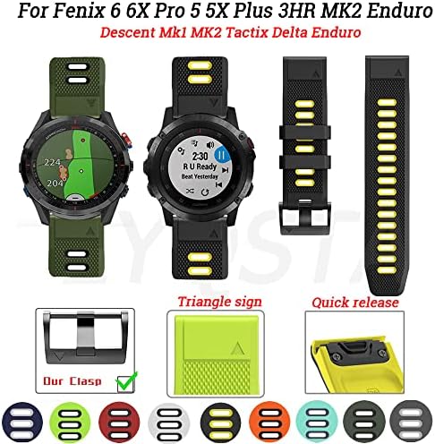 DJDLFA 22 26mm para Garmin Fenix6 6S 6x Pro Smart Watch Strap Silicone Band Fenix ​​5x 5 Plus Forerunner935