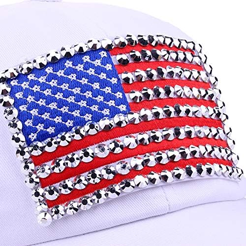OAESC Patriótico Americano Bandeira Baseball Cap USA Bling Sparkle Hat For Men Mulheres 4º Julho