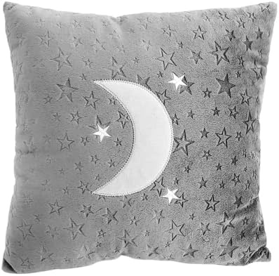 Travesseiro de arremesso de pelúcia decorativa para meninos, meninas, berçário de bebê, cama de criança, quarto de crianças, sofá, sofá - tecido de estrela ultra macia com lua e estrelas design