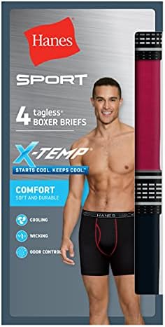 Hanes Mens Sport X-Temp Comfort Boxer Brief 4-Pack