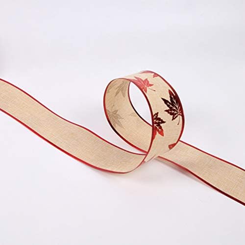 Toyandona Bride Gift Ribbon de linho com fio de Natal: Faixa de fita de fita de fita de tecido Decorações de festas de Natal Diy Diy Decoração de folhas de bordo Decoração