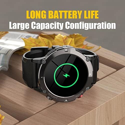 LOLUKA Military Tactical Smart Watch for Men, Overdoor Black Smartwatch Bluetooth Dail Call