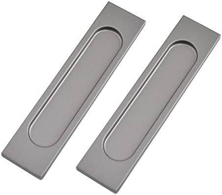 Morobor Auto-buck Retangular Placks de porta deslizante, 2pcs liga de alumínio cinza fosco Liga de alumínio Flutu