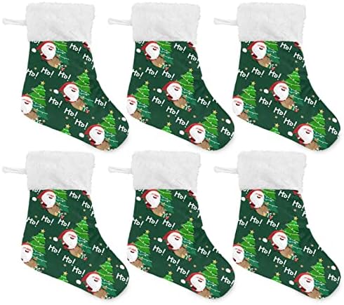Jstel Xmas Santa Santa Christmas Hanging Meocks 6 pacote Pequeno feriado de natal pendurar meias para