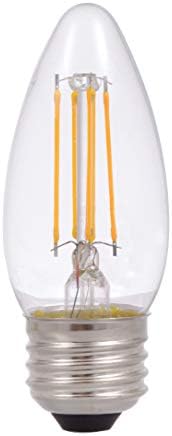 Sylvania liderou a lâmpada de candelabra da série NATURAL Truwave, Base média branca macia 60W, diminuição, clara e rombuda - 2 pacote