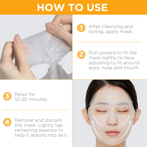 Melhor máscara de lençol coreano Mediheal - máscara de face máscara de ampoule 10 folhas para nutrir pele brilhante para todos os tipos de pele