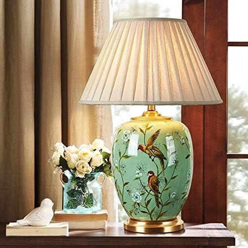 Luminja de mesa de mesa de cerâmica Lâmpada de cobre lâmpada de mesa sofisticada para a sala de cabeceira da sala da sala de cabeceira decorada