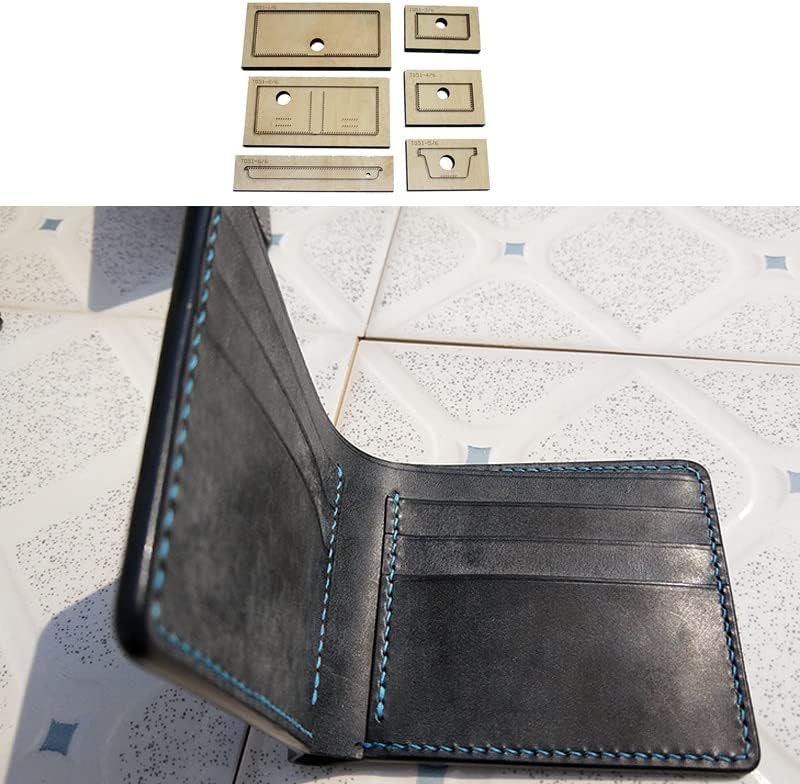 Japan Steel Blade Diy Leather Wallet Titular Wood Die Cut Kinfe Modelo de perfuração de mão Definir Ferramenta de Leathercraft -