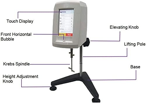 Medidor de viscosidade do viscosímetro cnyst Stormer para revestimento de tinta com sensor de temperatura Faixa de tela de toque de 5 polegadas 40,2ku -141.0ku/ 32g-1099g/ 27-5250cp